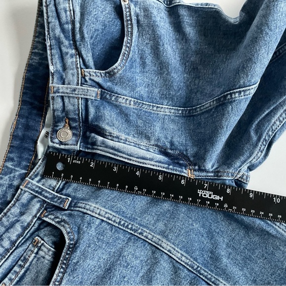 H&M Girls Straight Leg Jeans Sz 14 Blue Low Waist Denim Side Pockets Casual - Picture 4 of 10